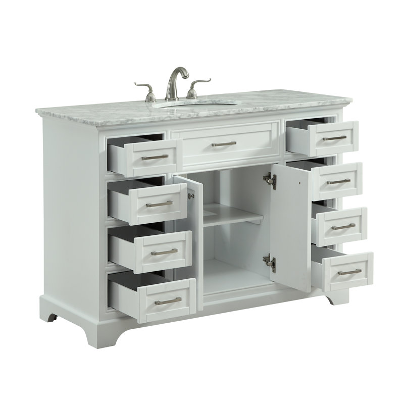 Andover Mills™ Rossi 48'' Single Bathroom Vanity with Marble Top & Reviews Wayfair